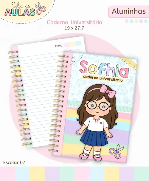 Kit Digital Aluninhas Volta às Aulas Arquivo Digital em PNG e PD