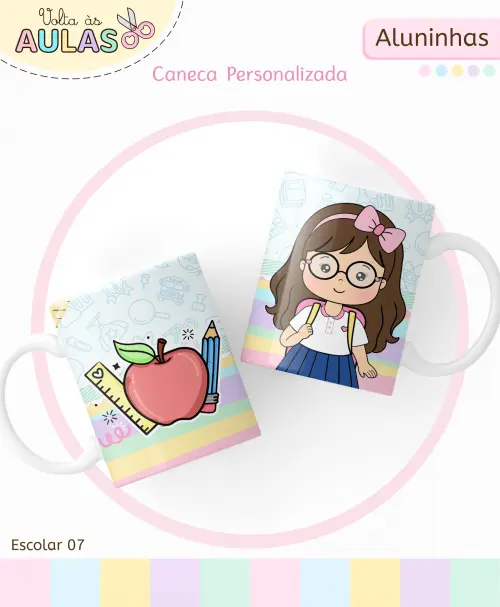 Kit Digital Aluninhas Volta às Aulas Arquivo Digital em PNG e PD