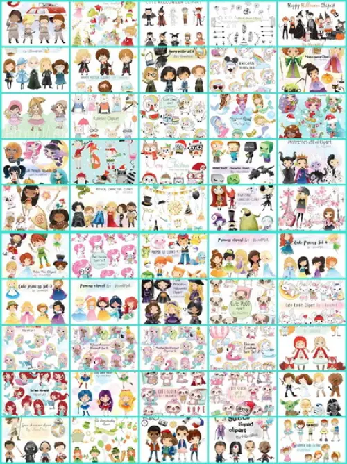 Pacotão 120 Kits Digitais Aquarelados