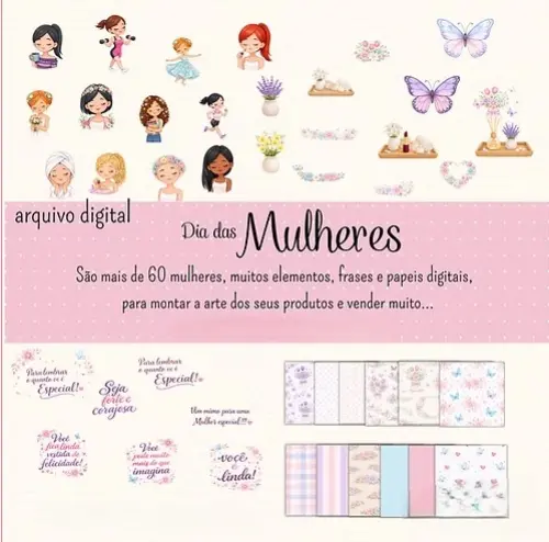 Kit Digital Dia das Mulheres em PNG