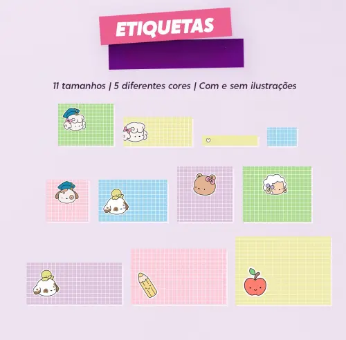 Kit Etiquetas Escolares Arquivo Digital em PNG