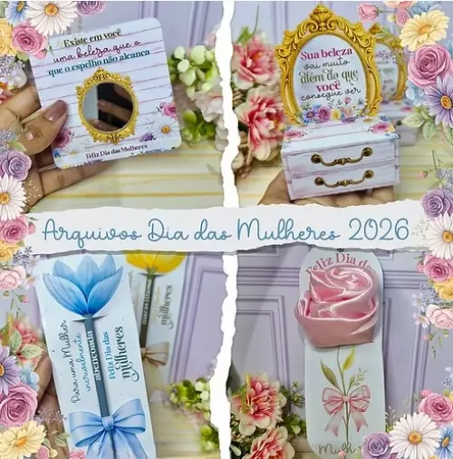 Arquivo de Corte Dia das Mulheres em JPG e Silhouette Studio