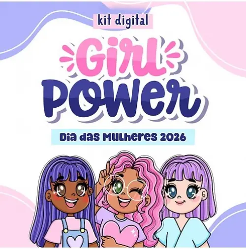Arquivo de Corte Dia das Mulheres Girl Power em PNG e PDF