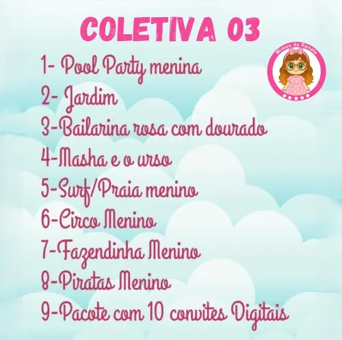 Coletiva 03 – 8 Temas Kit Festa Arquivo de Corte em Studio e PDF