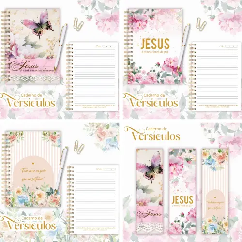 Arquivo de Corte Caderno com Versículos em PDF e PNG