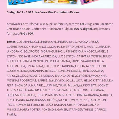 150 Artes – Caixa Mini Confeiteiro para Páscoa Arquivo de Cort