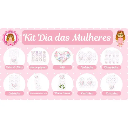 Arquivo de Corte Dia das Mulheres em Studio, PNG e PDF