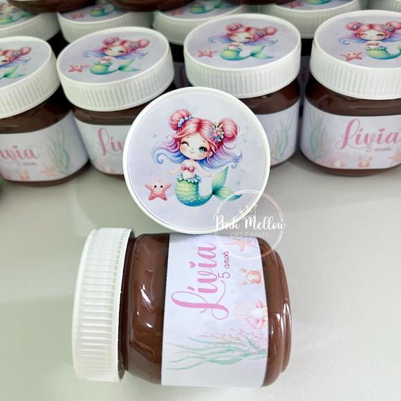 10 Nutella Personalizada - Lembrancinha Sereia