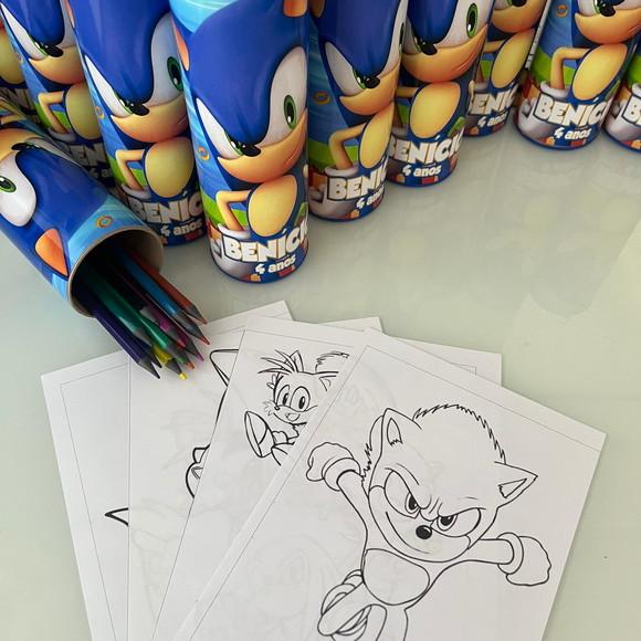 Lembrancinha Sonic - Kit Colorir
