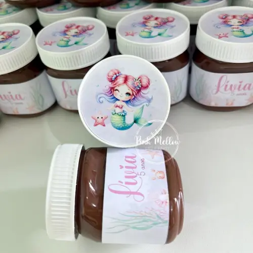 10 Nutella Personalizada - Lembrancinha Sereia