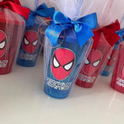 Lembrancinha Homem Aranha - Copo Heróis