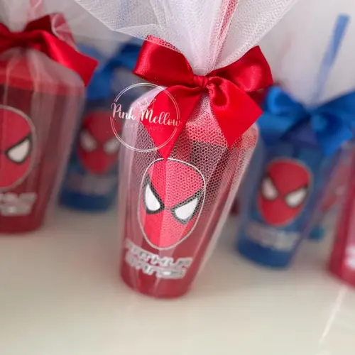 Lembrancinha Homem Aranha - Copo Heróis