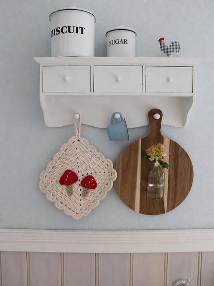 Descanso de Panela em Crochê c Cogumelos - Decoração Retrô