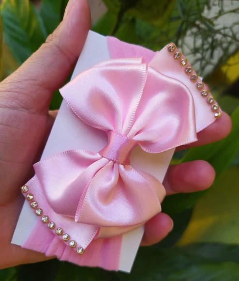 Faixa para Bebê Rn -laço com Strass