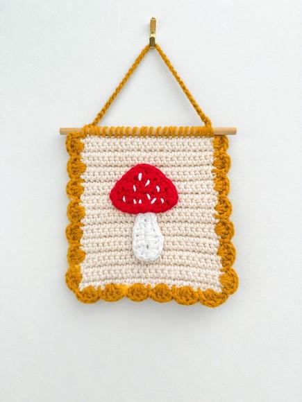 Flâmula de Crochê com Cogumelo - Decoração Infantil