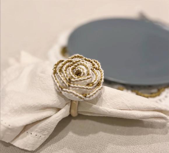Porta Guardanapo Flor Crochê