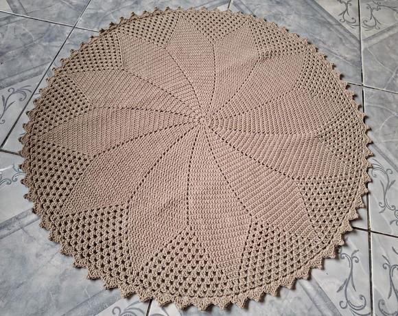 Tapete de Crochê Redondo / Tapete de Crochê 85cm