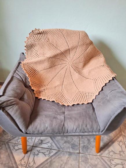 Toalha de Crochê Redonda / Toalha de Crochê 85cm