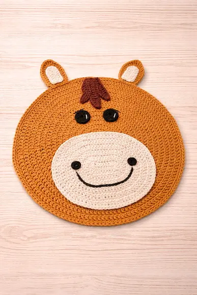 Americano Sousplat Infantil Crochê Cavalinho