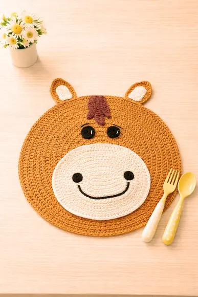 Americano Sousplat Infantil Crochê Cavalinho