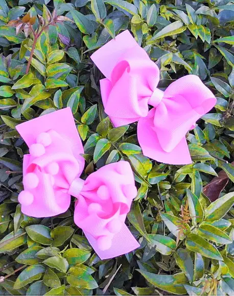 Conjunto 2 Laços de Menina Boutique Cor Rosa Bebê