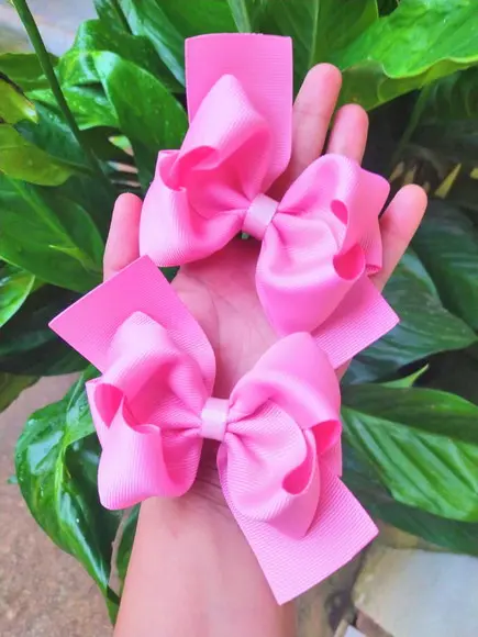 Conjunto Laços de Menina Boutique Cor Rosa Bebê