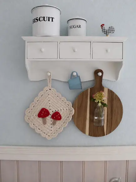 Descanso de Panela em Crochê c Cogumelos - Decoração Retrô
