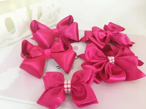 Kit Laços Menina na Presilha Cor Rosa Pink