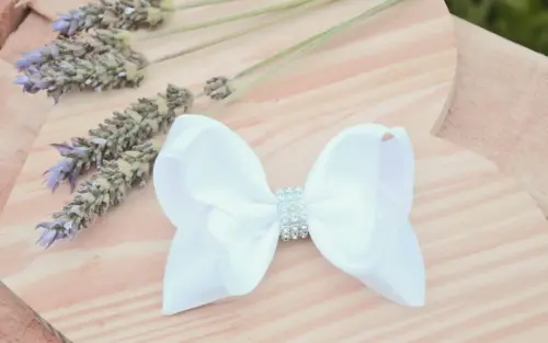 Laço c Strass Cor Branco