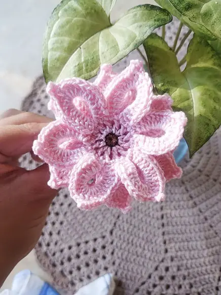 Porta Guardanapo Flor Crochê Rosa Bebê