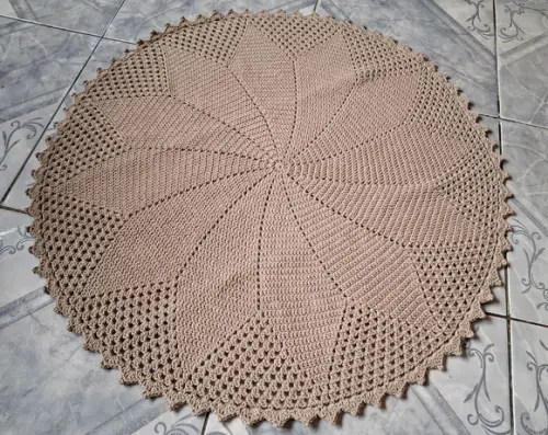 Tapete de Crochê Redondo / Tapete de Crochê 85cm