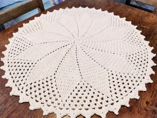 Toalha de Crochê Redonda / Toalha de Crochê 85cm