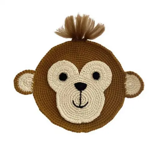 Enfeite Macaquinho de Parede Crochê - Decoração Quarto Infantil Bebê
