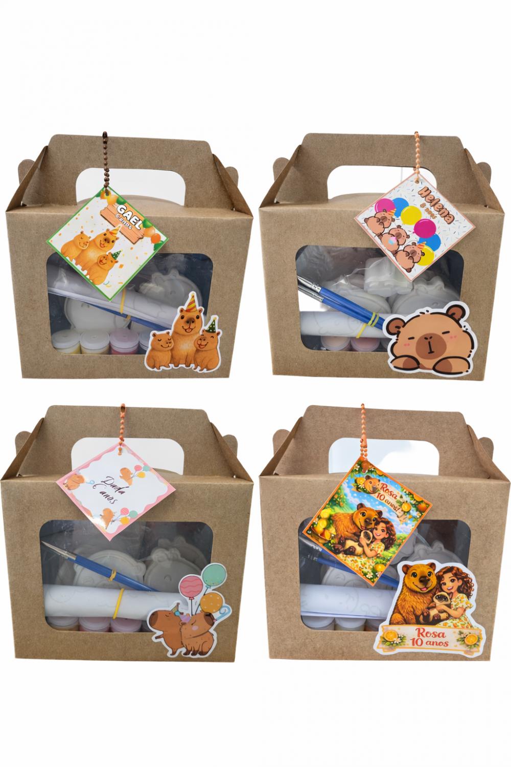 KIT PINTURA EM GESSO PERSONALIZADO  TEMA CAPIVARA (lembrancinha f