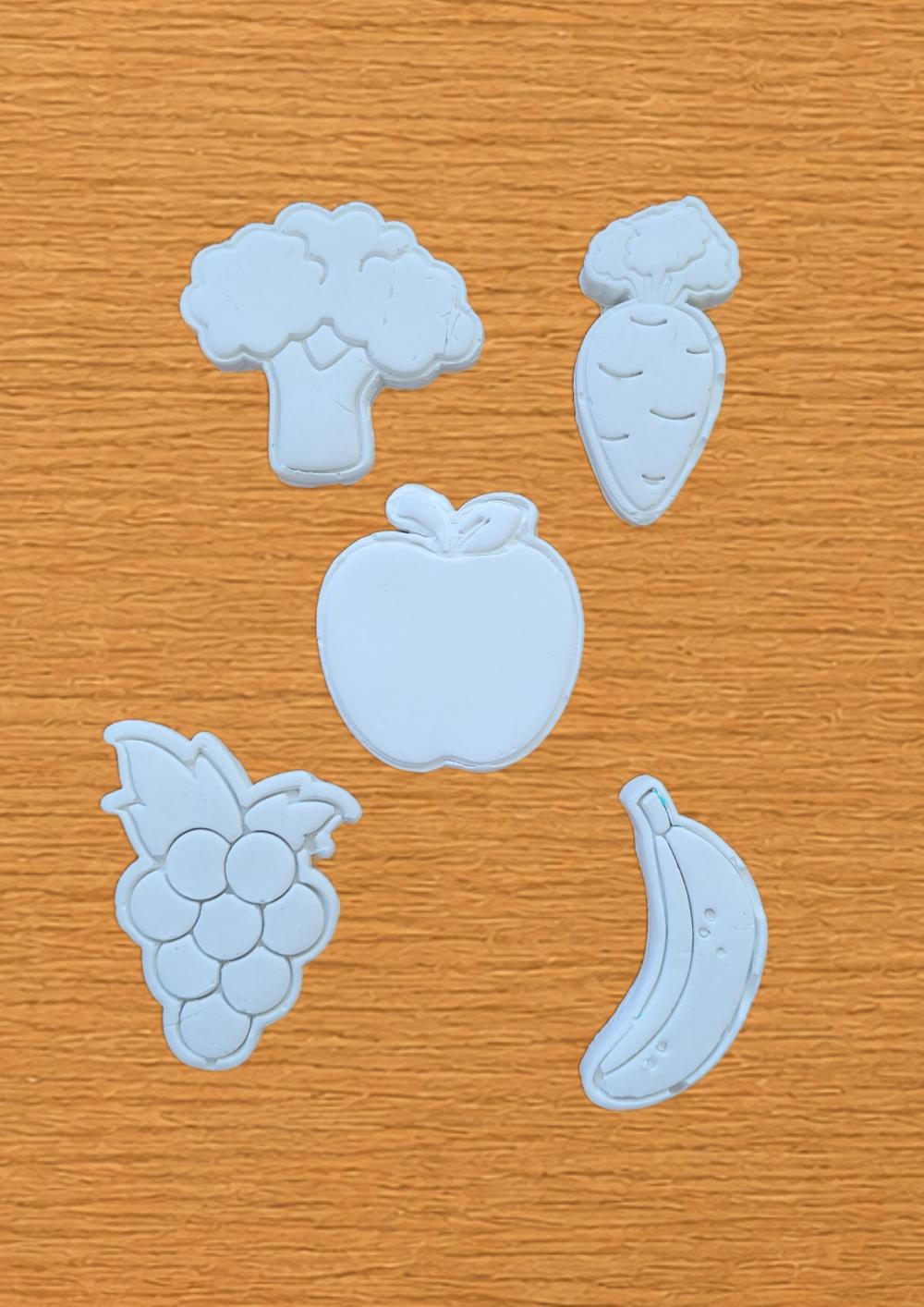 KIT PINTURA EM GESSO PERSONALIZADO FRUTAS E LEGUMES lembrancinha