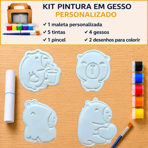 KIT PINTURA EM GESSO PERSONALIZADO  TEMA CAPIVARA (lembrancinha f
