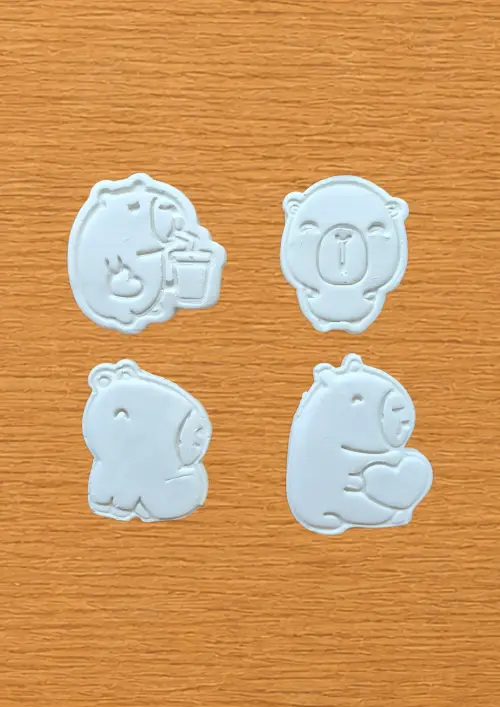 KIT PINTURA EM GESSO PERSONALIZADO  TEMA CAPIVARA (lembrancinha festa infantil) coração tinta pote artesanato lembrança