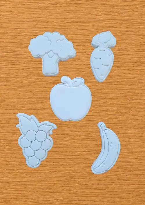 KIT PINTURA EM GESSO PERSONALIZADO FRUTAS E LEGUMES lembrancinha festa infantil