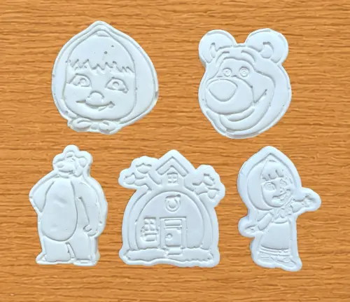 KIT PINTURA EM GESSO PERSONALIZADO MASHA E URSO lembrancinha festa infantil