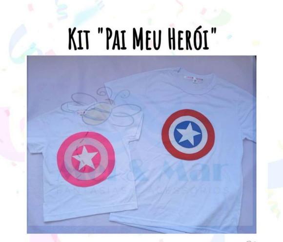 Camisa Capitão América Personalizada Dia dos Pais