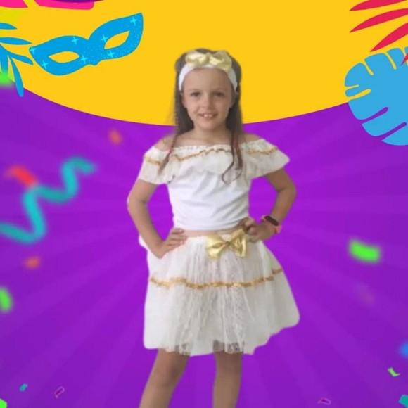 Fantasia Baiana Infantil Dourado
