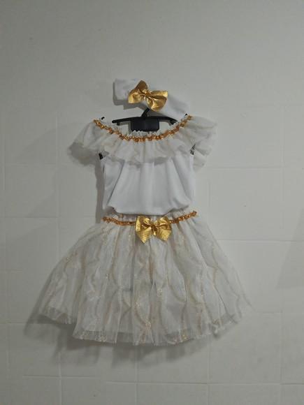 Fantasia Baiana Infantil Dourado