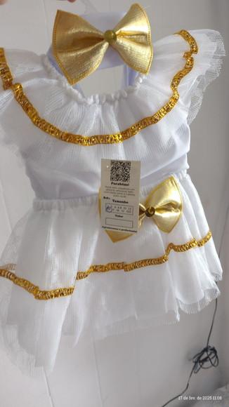 Fantasia Baiana Infantil Dourado