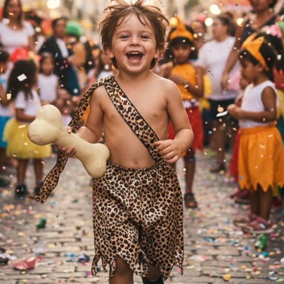 Fantasia Bambam Menino Infantil Carnaval