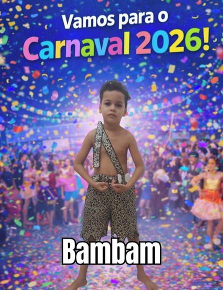 Fantasia Bambam Menino Infantil Carnaval