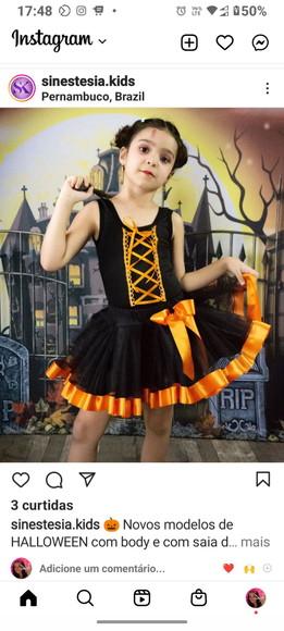 Fantasia Bruxinha + Acessório de Cabelo Halloween