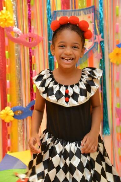 Fantasia Colombina Carnaval Infantil 4 e 6 Anos