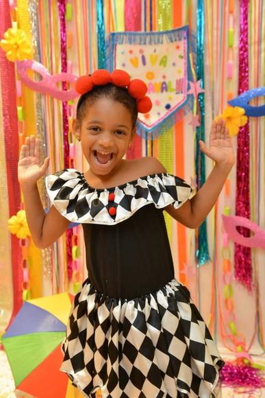 Fantasia Colombina Carnaval Infantil 4 e 6 Anos