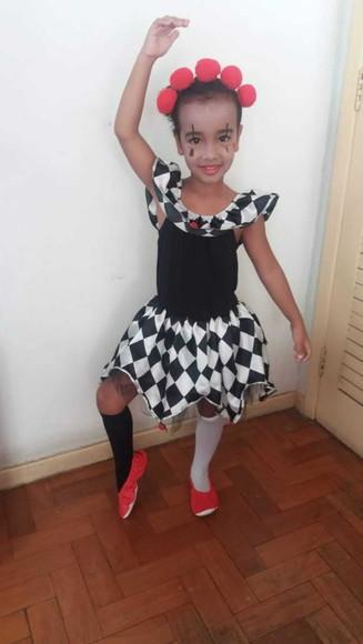 Fantasia Colombina Carnaval Infantil 4 e 6 Anos