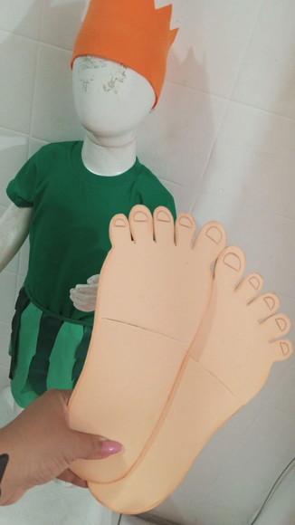 Fantasia Curupira Folclore com Camisa e Pé